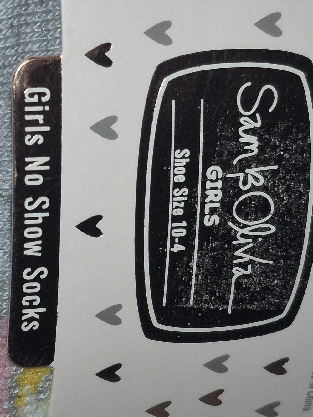 Girls No Show Socks Shoe Size 10-4